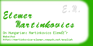 elemer martinkovics business card